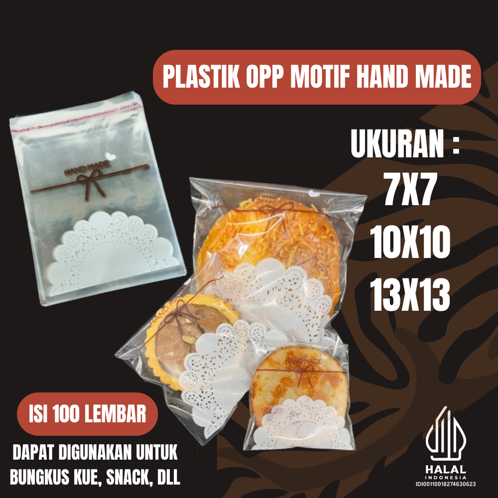 PLASTIK OPP ROTI MOTIF HAND MADE 13X15 , 10x10 , 7X7