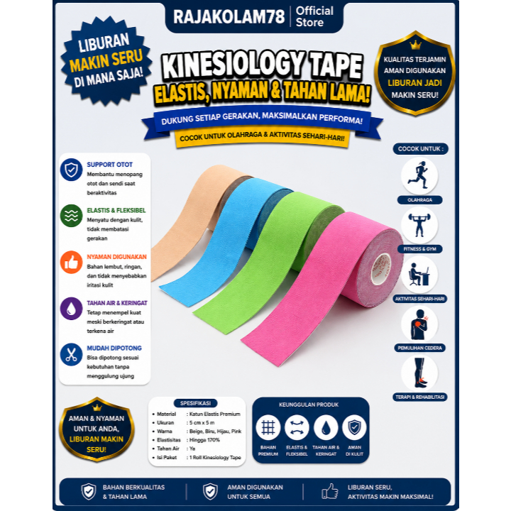 Tapping / Kinesiology Tape /Kinesiology Tape Plester Kinesio Perban Kinesio/ Kinesio Tape Taping Kin