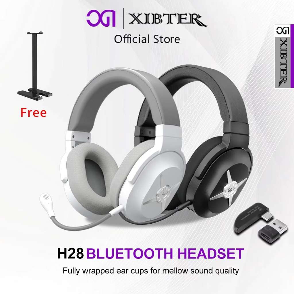 XIBTER H28 2.4G Headphones Bluetooth 5.3 Gaming Headset Wireless Free Bracket Pengiriman gratis