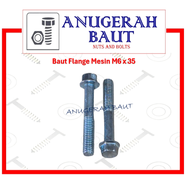 Baut Flange Mesin M6 x 35