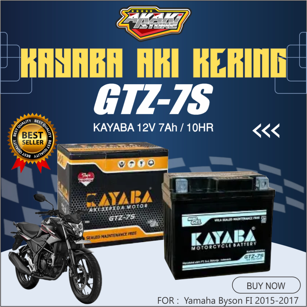 Aki Motor KAYABA GTZ7S 12V 7Ah Original Aki Kering MF Yamaha Byson FI 2015-2017 Starter Enteng Berga