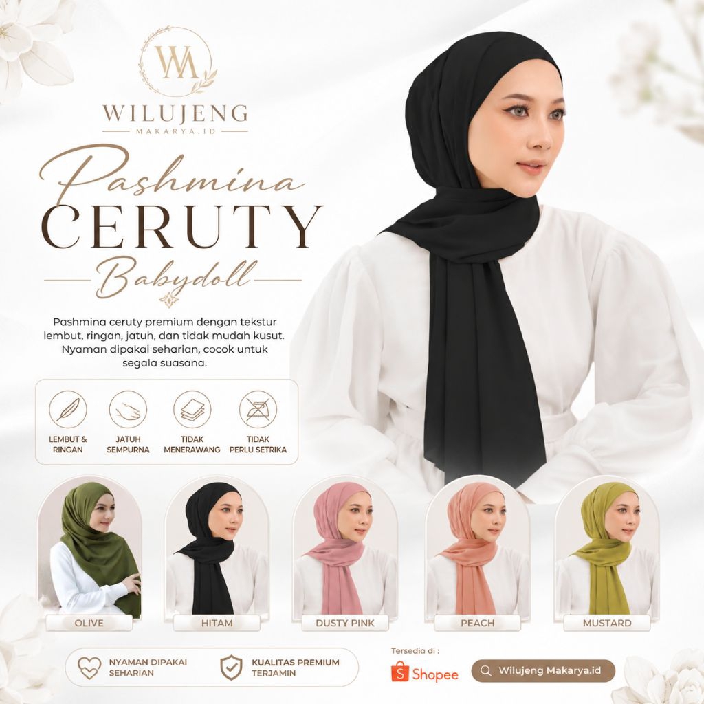 Ceruti Babydoll Premium / Pashmina Ceruti Babydoll / Pashmina Premium