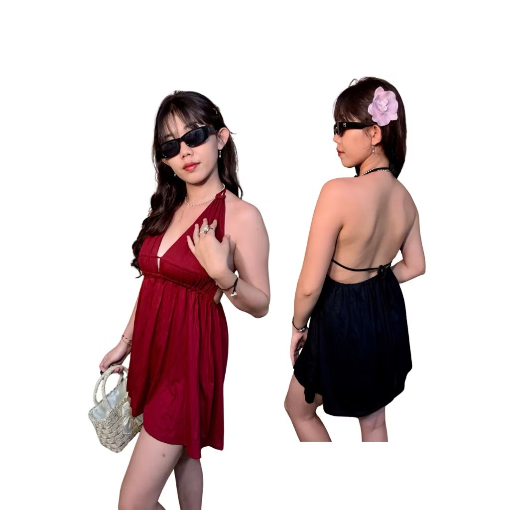 Dress Alesha Backless Women | Dress Bahan Katun Beachwear