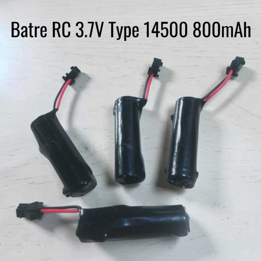 BATRE RC 3.7V 800MAH SOKET HITAM BATERAI MAINAN REMOTE CONTROL 3.7 VOLT 800MAH .TYPE 14500