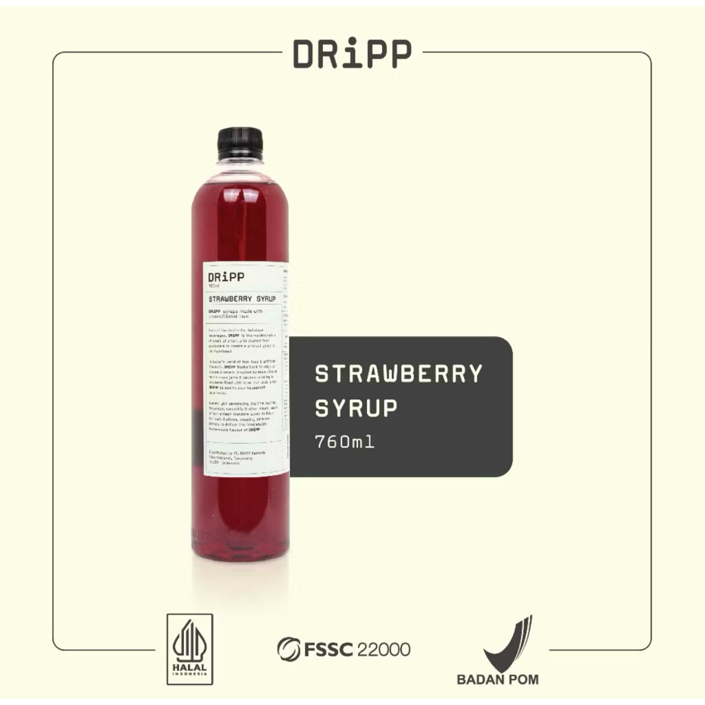 DRiPP Strawberry Syrup - Perasa Minuman Berbentuk Sirup Strawberry