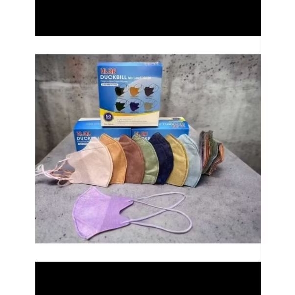 Masker Duckbill Hijab King Mask - Nyaman Dipakai, Desain Painless, Isi 50 Pcs