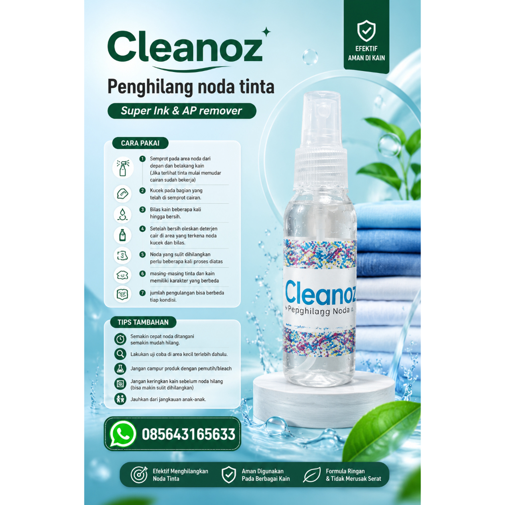 CLEANOZ Deterjen Laundry Penghilang Tinta & Noda Membandel