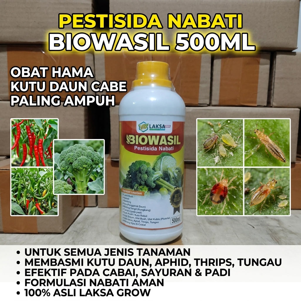 BIOWASIL 500ml Pestisida Nabati Obat Hama Kutu Daun Cabe - Obat Pembasmi Kutu Daun Cabe - Insektisid