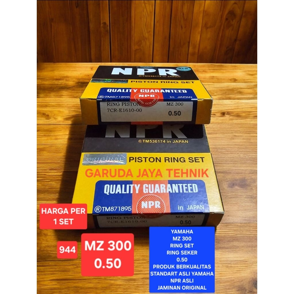 Ring set ring piston ring seker ring seher 0.50 yamaha MZ300 MZ 300 NPR ASLI ORIGINAL standart asli 