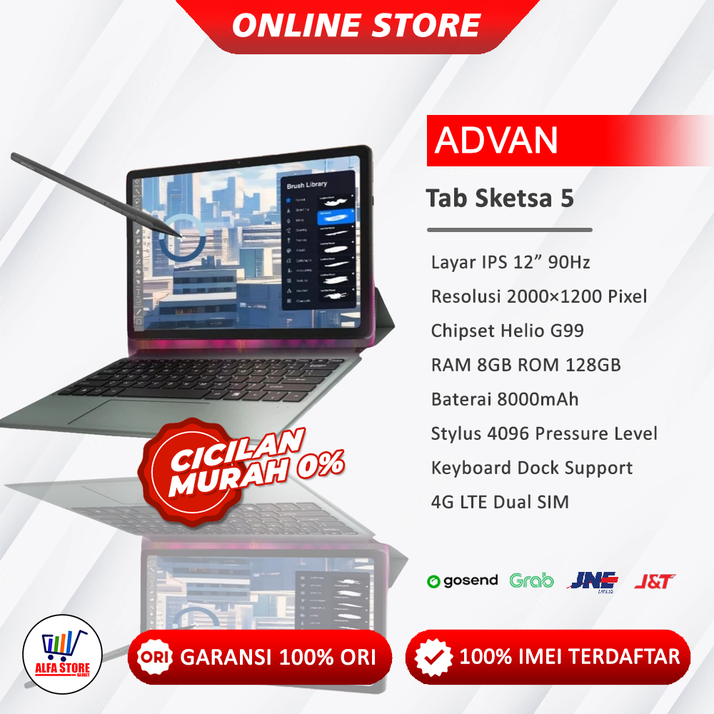 Advan Tab Tablet Sketsa 5 Ram 8/128GB Layar 12 inch Garansi Resmi