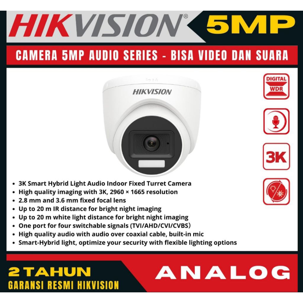 cctv Hikvision 5MP audio turbo HD camera indoor camera cctv