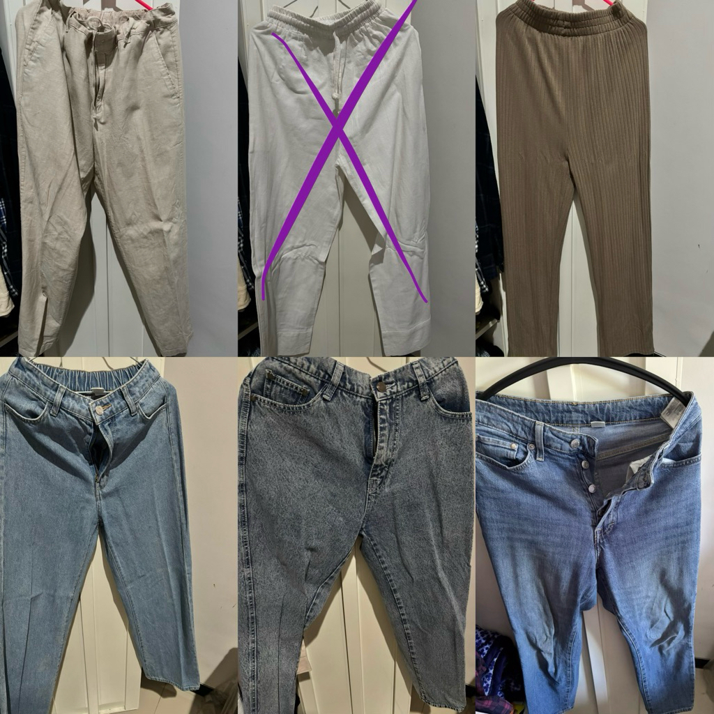 Preloved Jeans Celana Kulot H&M UNIQLO JINISO