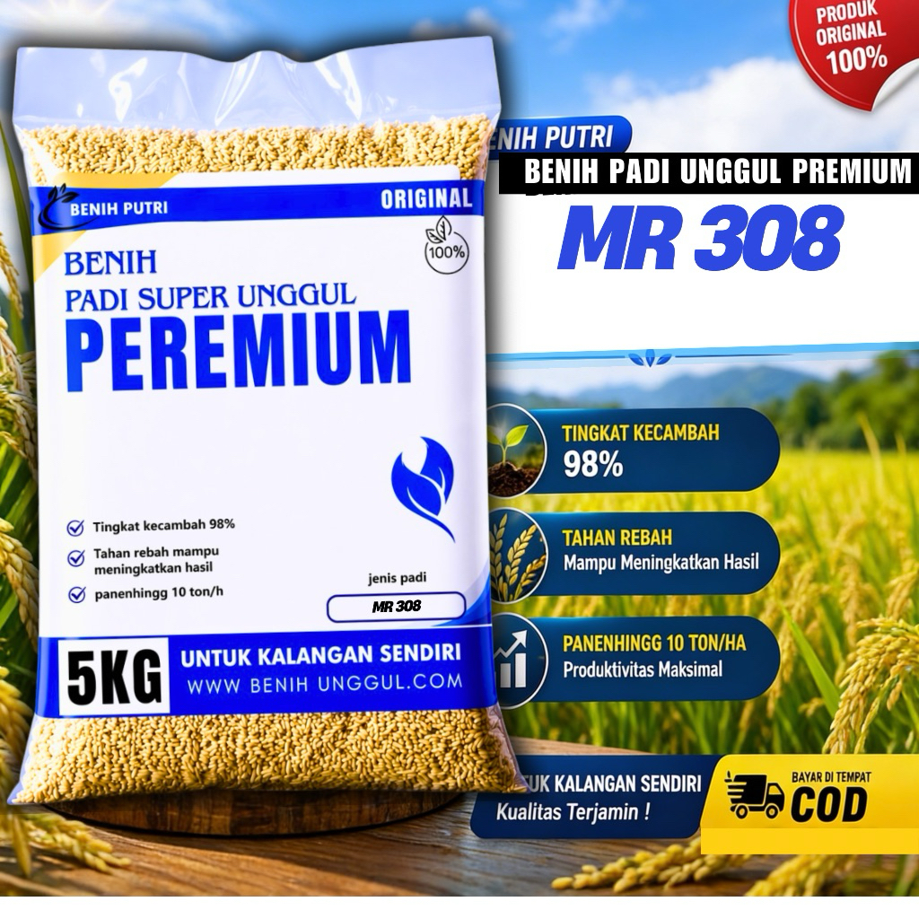 benih Padi  Mr 308 Tahan Roboh 5kg
