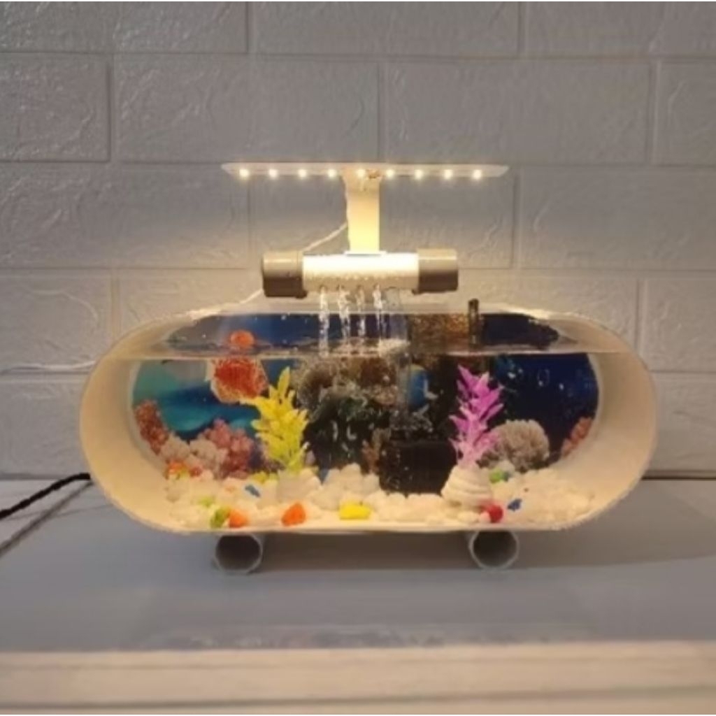 Aquarium mini aesthetic fullset pompa air filter