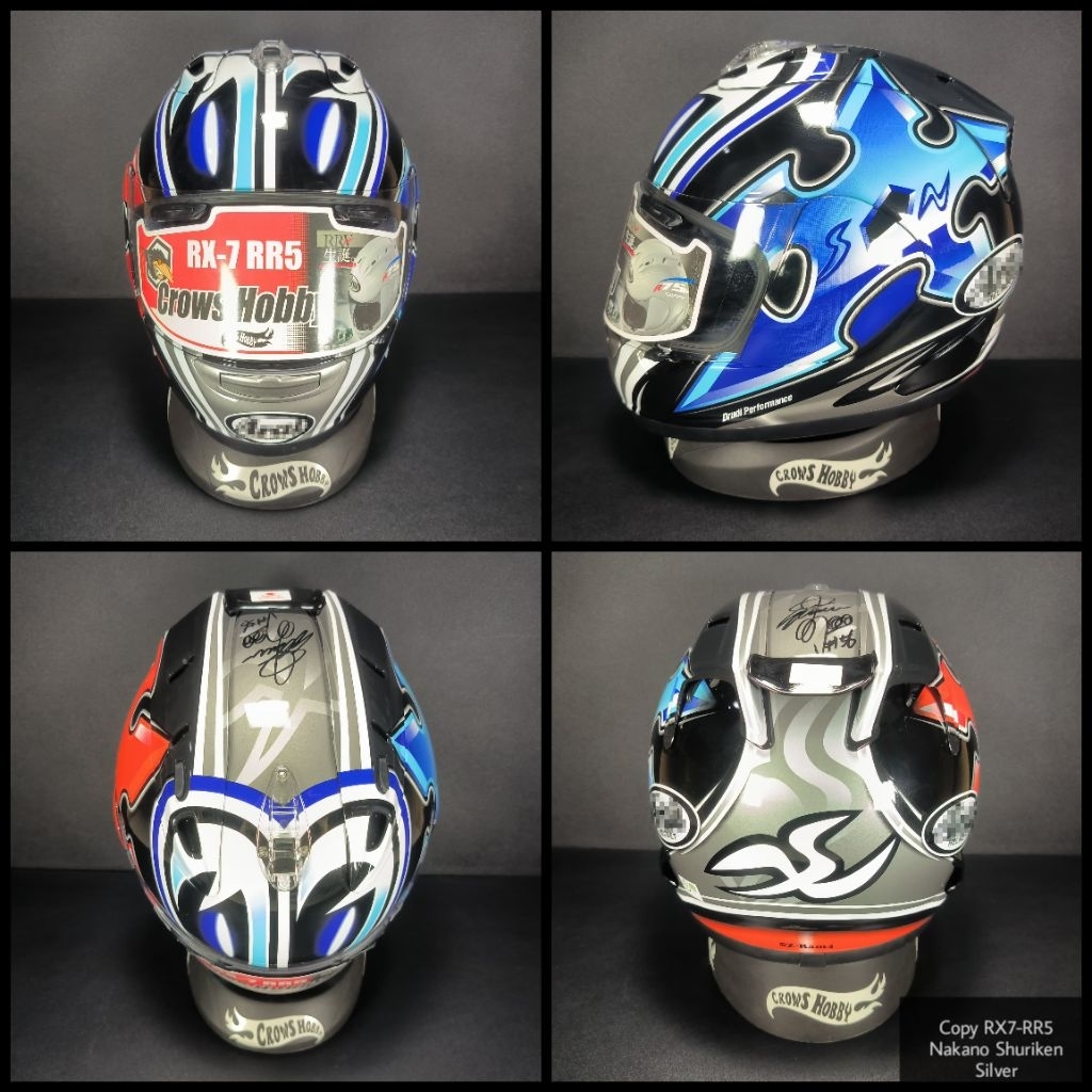 HELM COPY Clone RX7 RR5 Motif Nakano Shuriken Silver bukan TSR