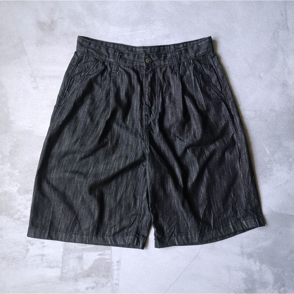 Celana Jorts Denim Pants Basic 1980 Black Indigo