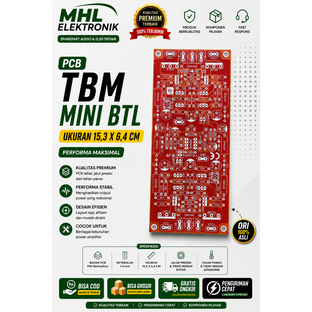 PCB Power Amplifier TBM Mini BTL TBM MINI VERSI BTL TBM BTL