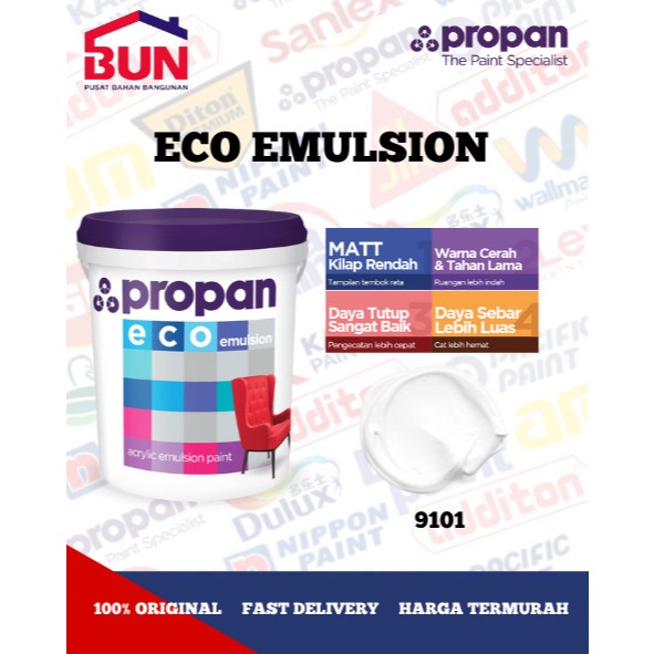 PROPAN ECO EMULSION EE4010 PUTIH 9101 25 KG / PUTIH TINTING CAT TEMBOK PROPAN PAIL