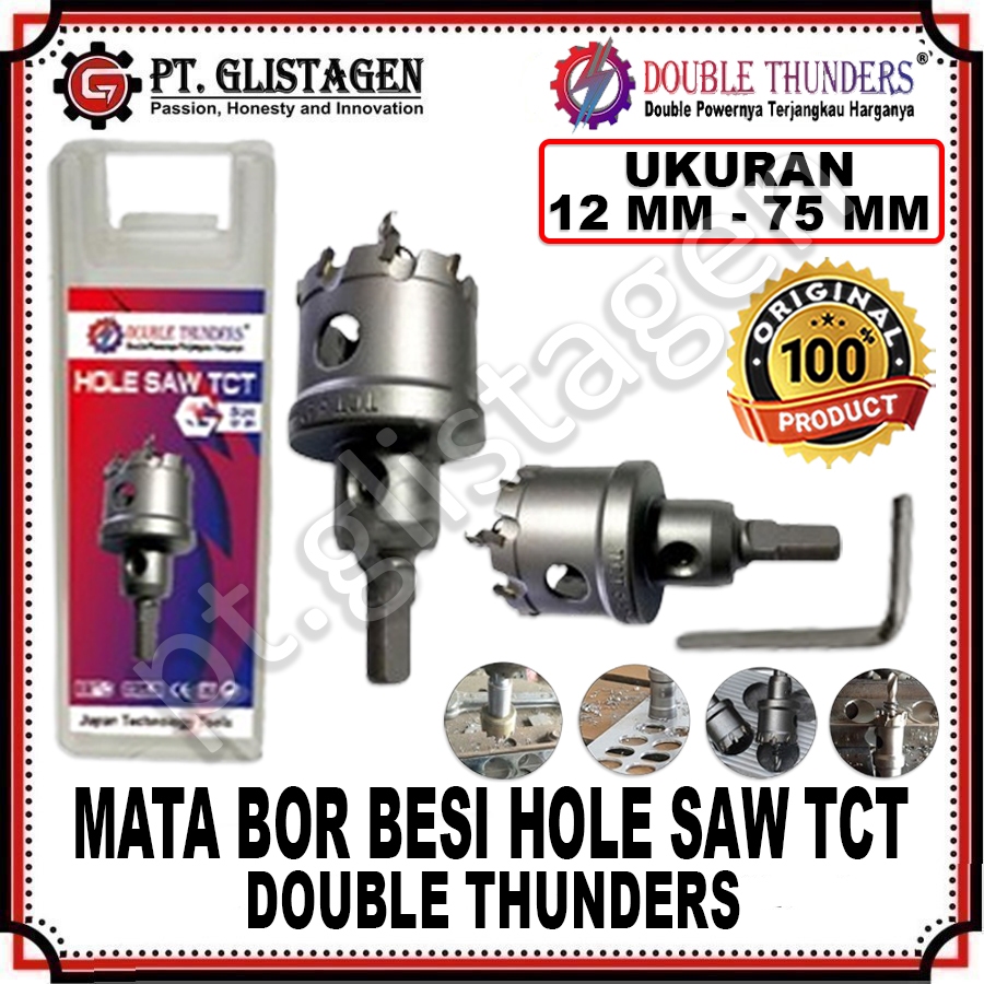 Mata Bor Besi HoleSaw TCT Mata Bor Pelubang Hole Saw HoleSaw Besi TCT Mata Bor TCT ( UKURAN LENGKAP 