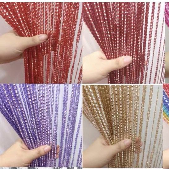 TIRAI BENANG GLITTER POLOS TIRAI BENANG PINTU TIRAI BENANG JENDELA