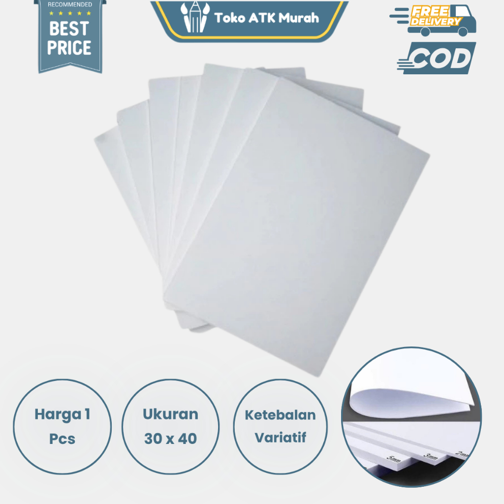PVC Board 30 x 40 cm / Papan Pvc / 1 mm / 2mm / 3mm / 4mm / 5mm Foam Board