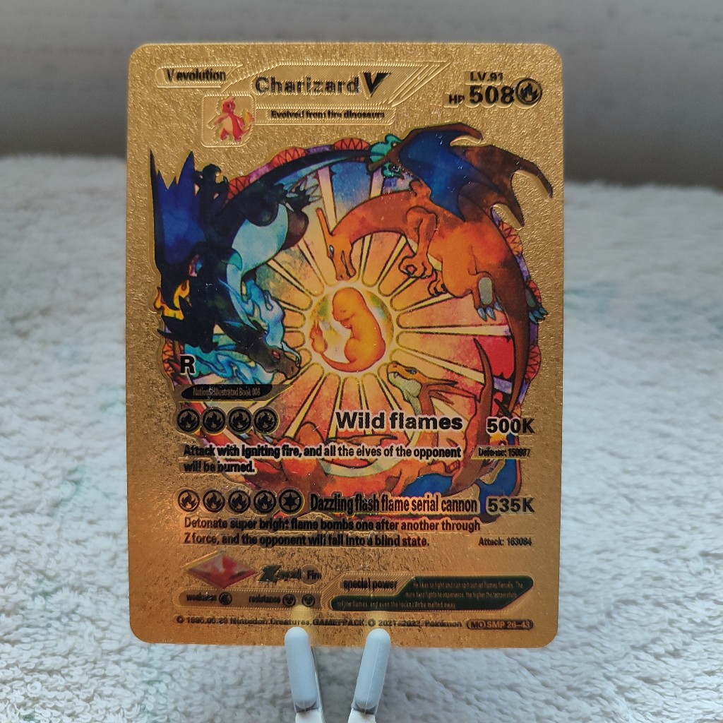 Charizard V Gold Foil Collectible Card
