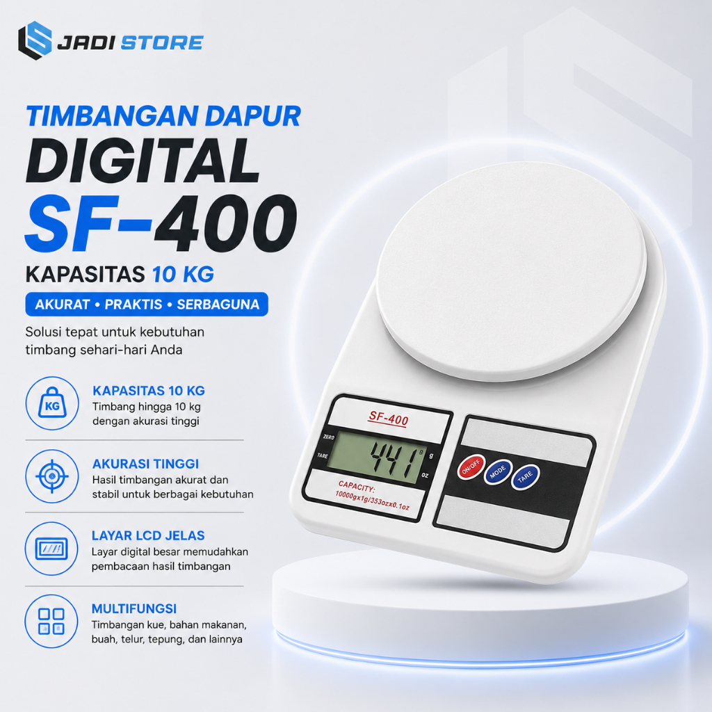 Timbangan Dapur Digital SF 400 SF400 Kapasitas 10 Kg - Timbangan Kue - Timbangan Serbaguna Digital T