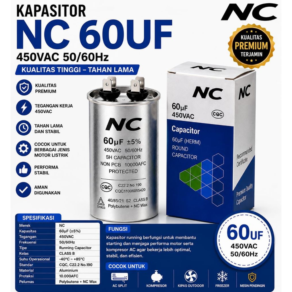 KAPASITOR NC 60UF 450V