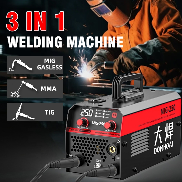 DOMHOAI las listrik mig 450 watt las listrik mig tanpa gas mesin las listrik mesin las 3 in 1 tig mi