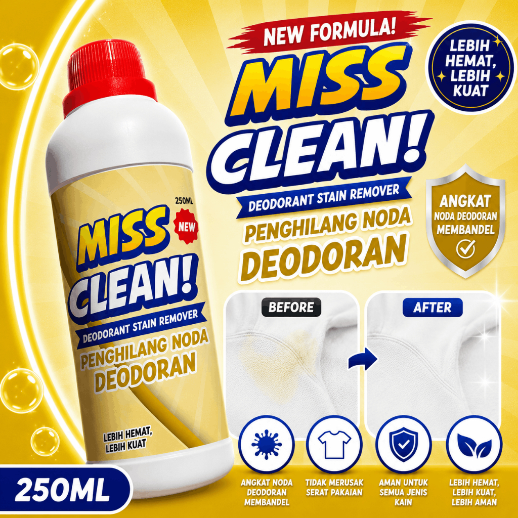 Cairan Pembersih Noda Deodoran Ketiak pada Pakaian Seragam Baju Hilangkan Bekas Putih Kuning
