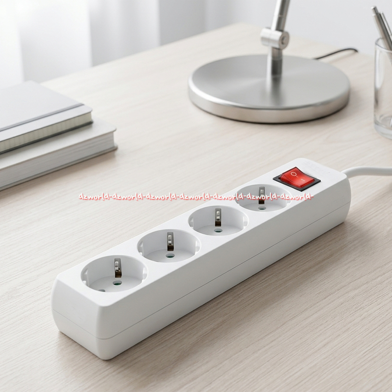 Krisbow Stop Kontak 4lubang White Colokan Putih Kabel Socket Saklar Kabel Sambung 4 lubang lobang Co