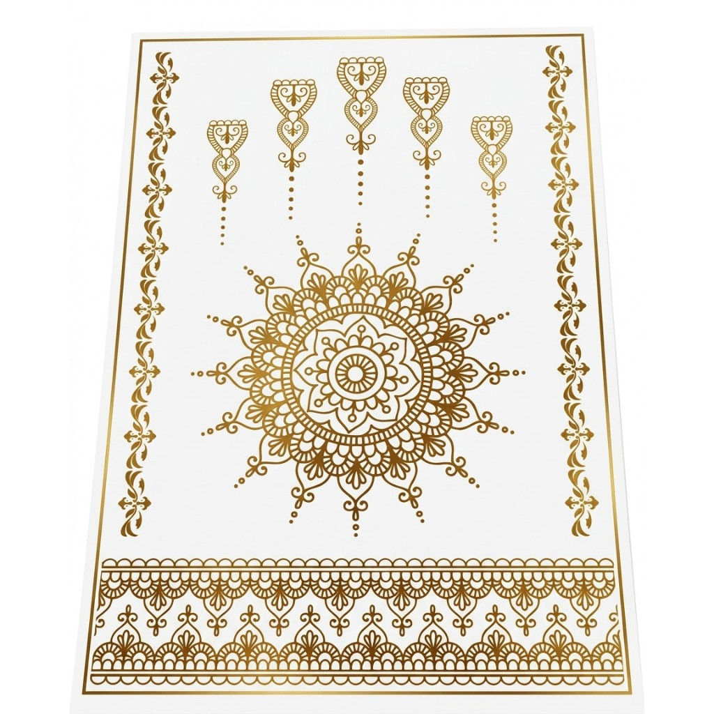 STICKER TATTO WEDDING INSTAN HENNA INSTAN GOLD