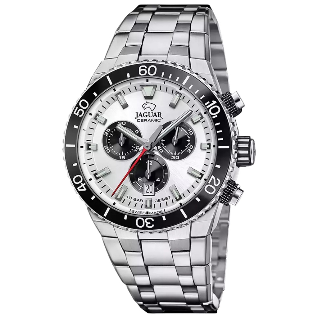 Galery Jam Tangan Jaguar J1022/1 Silver Ceramic Stainless Steel Swiss Made