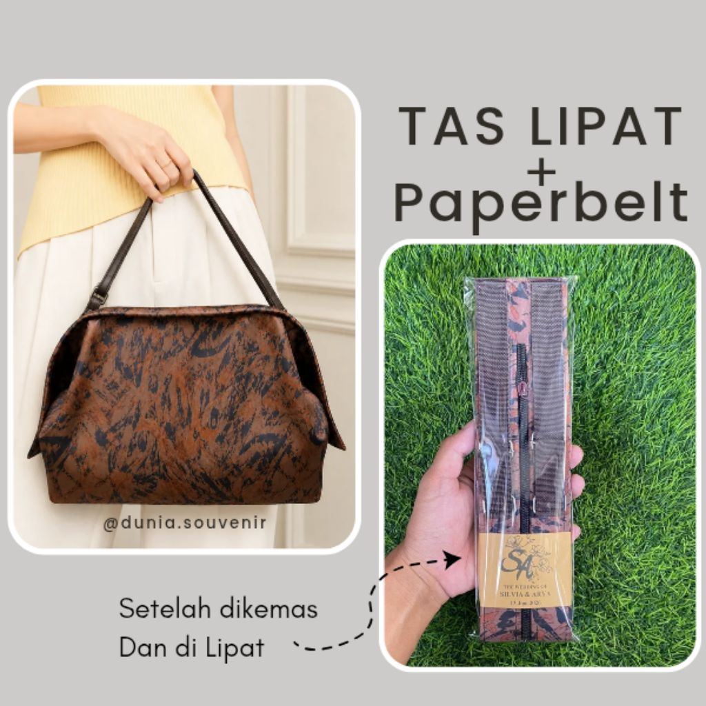 Tas Lipat Random Packaging Paperbelt Handbags Jinjing Belanja Souvenir Cendramata Oleh-Oleh Pernikah