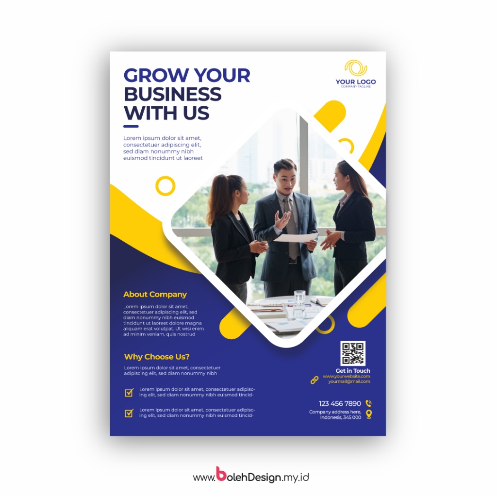 Template Flyer Bisnis Agency – Desain Brosur Perusahaan Profesional Siap Edit AI