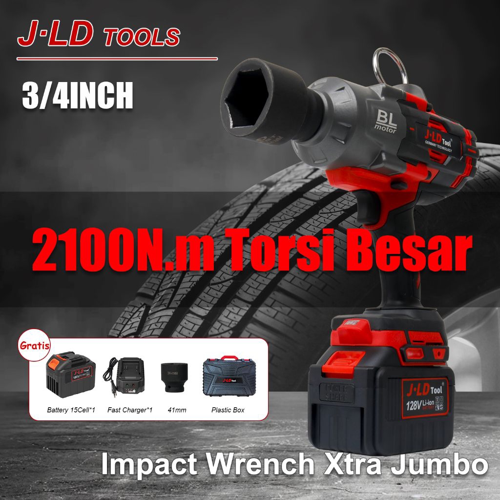 Impact JLD Tool EXTRA JUMBO Torsi 2100NM Kelas Berat Chuk 3/4 Fullset New Produk