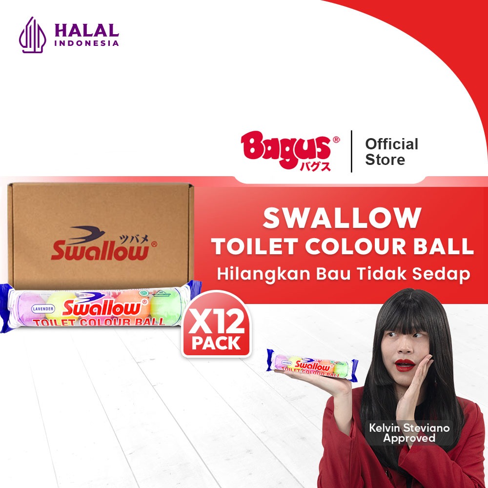 [1 Lusin] Swallow Kamper Toilet Colour Ball 12 Packs (5 Pcs/Pack) - Mencegah Ngengat dan Penjamuran