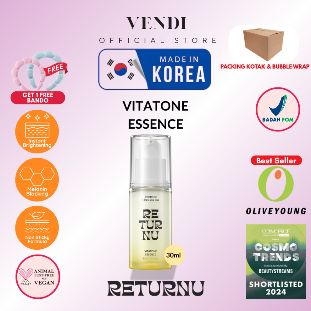 Essence Korea Viral Brightening Glass Skin RETURNU Essence 30ml – Essence Kulit Cerah & Glowing