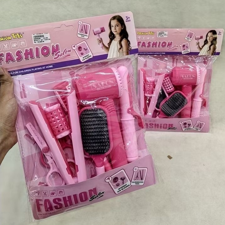 Myrainbow mainan beauty set salon salonan mainan edukasi role play set kecantikan hairdryer catokan 