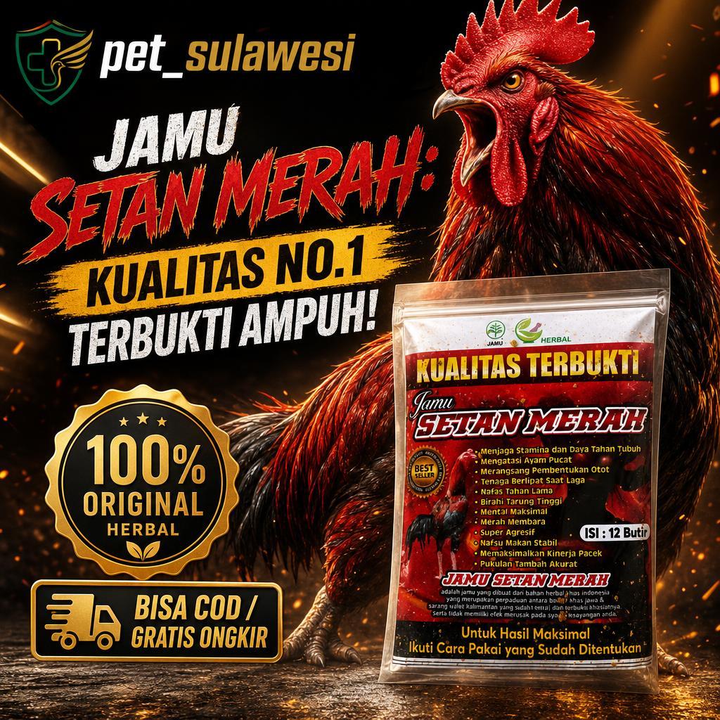 JAMU AYAM SETAN MERAH Kualitas No 1 Original Sachet Kemasan Baru Herbal Ayam Petarung Laga Aduan Ban