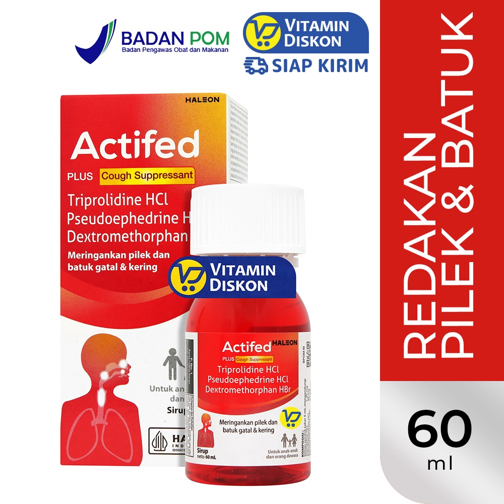 ACTIFED PLUS COUGH SUPPRESSANT SIRUP 60 ML |  BATUK & PILEK