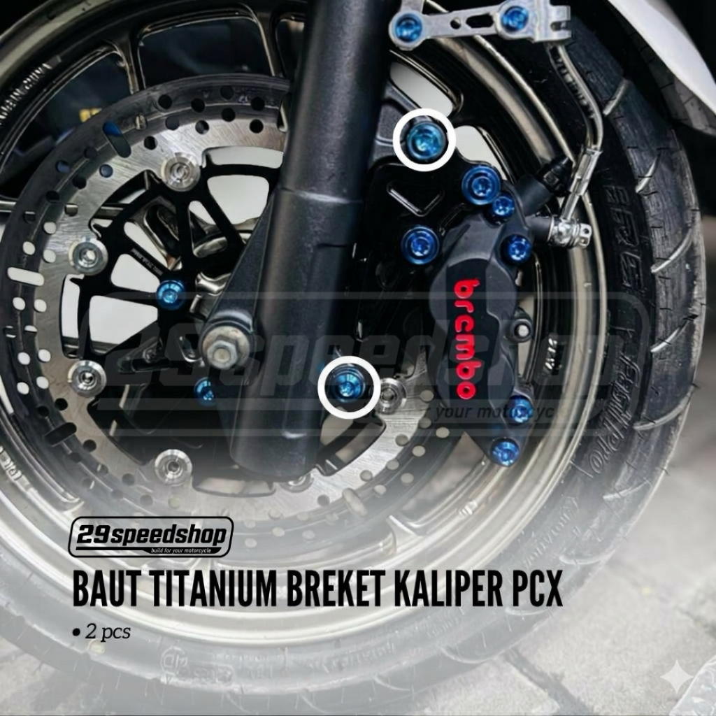BAUT TITANIUM BREKET KALIPER HONDA PCX BEAT VARIO