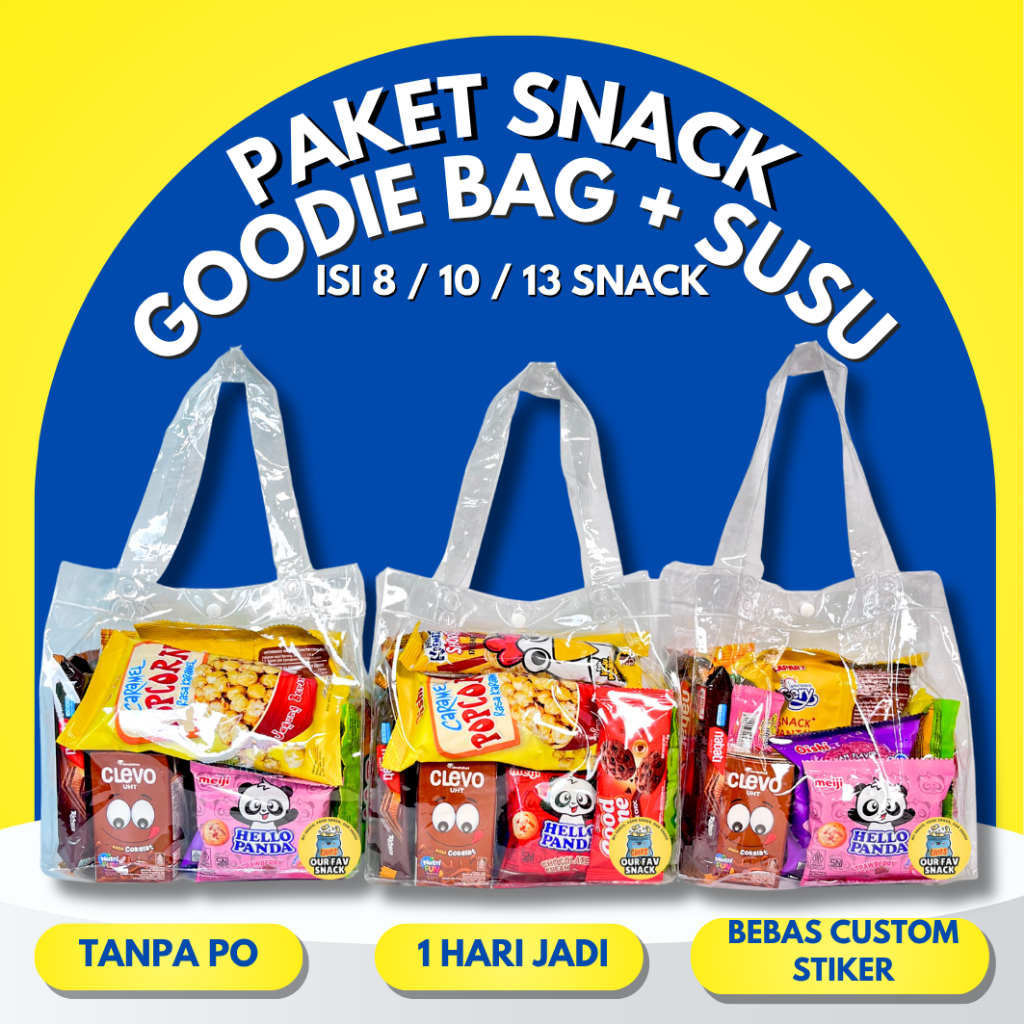 Paket Snack Ulang Tahun Anak dengan Susu Goodie Bag Ultah Hampers Ultah Bingkisan Snack Ultah