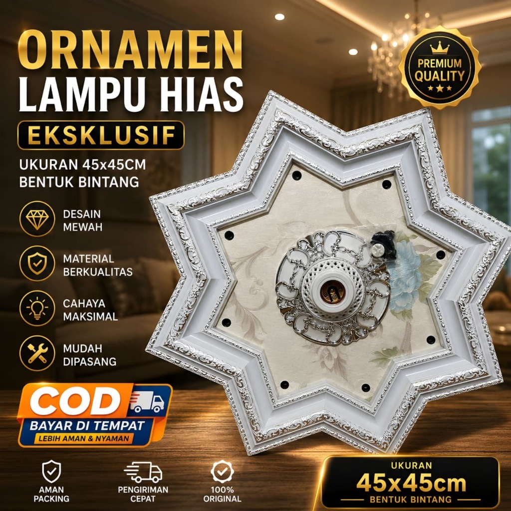 Lampu Hias Interior Rumah Bentuk Bintang Mewah Premium