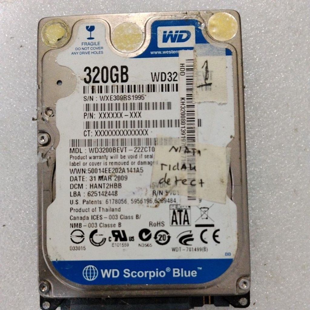 harddisk laptop rusak merk WD