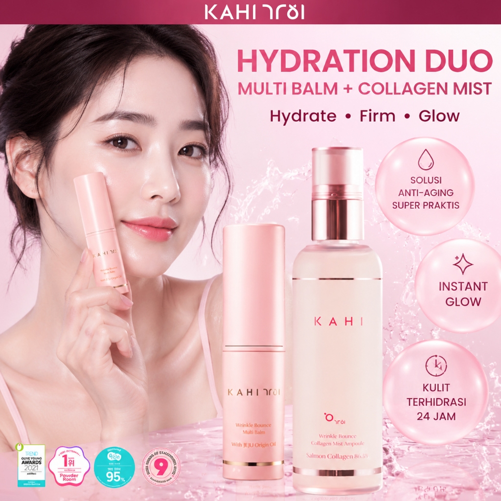 KAHI Wrinkle Bounce Multi Balm 9g / KAHI Wrinkle Bounce Collagen Mist Ampoule 120ml / Hydrating Firm