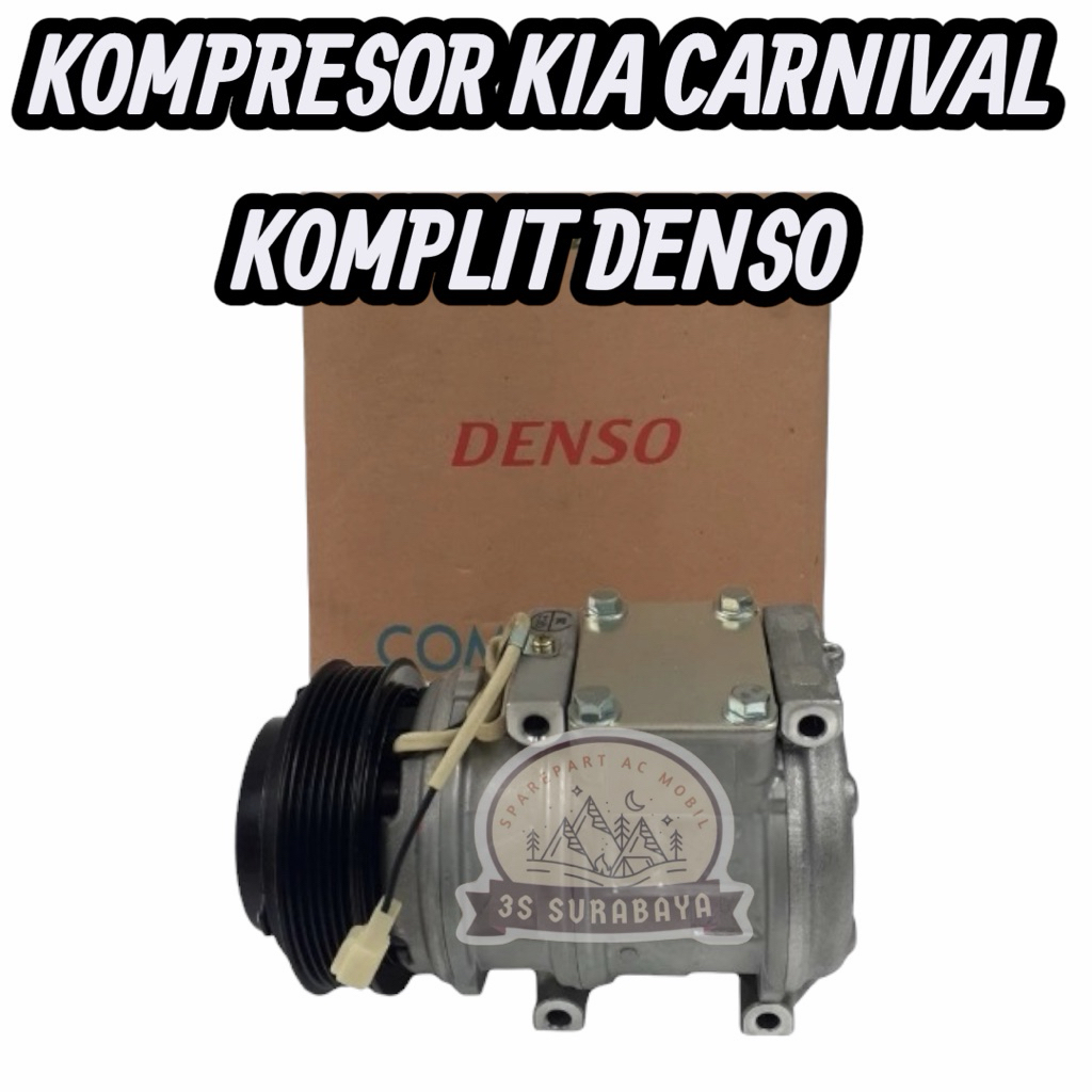 Compressor Compresor Kompressor Kompresor AC Merek DENSO ASLI ORI untuk Mobil Kia Carnival Lama KV-I