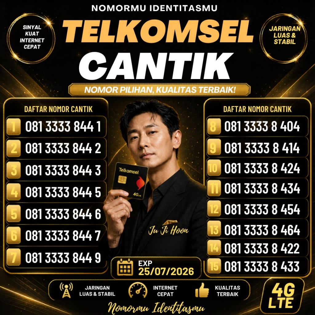 Nomor Cantik Telkomsel 11 Digit Seri 081 3333 XXXX Bonus 3GB Harga 80ribu