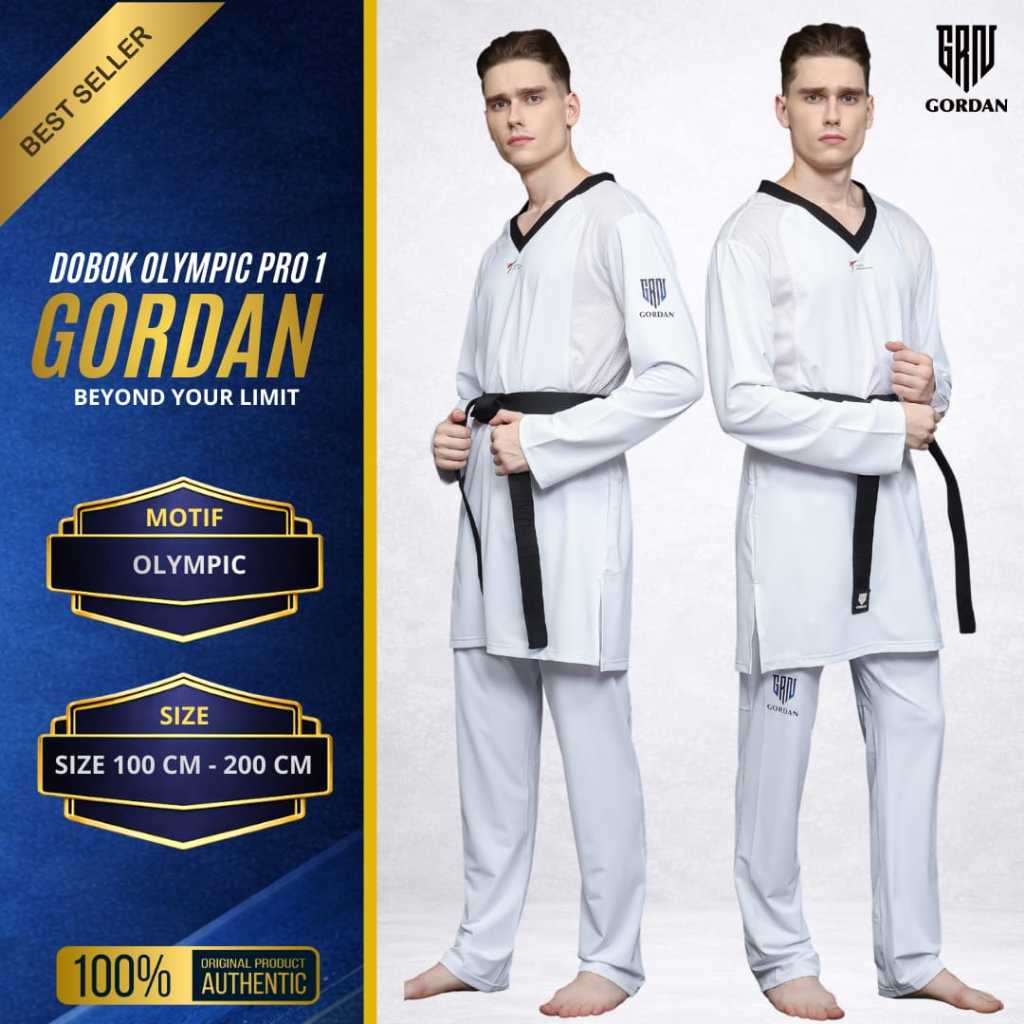 DOBOK GORDAN OLYMPIC PRO 1 / DOBOK OLYMPIC / DOBOK TAEKWONDO GORDAN / SERAGAM TAEKWONDO / SERAGAM BE