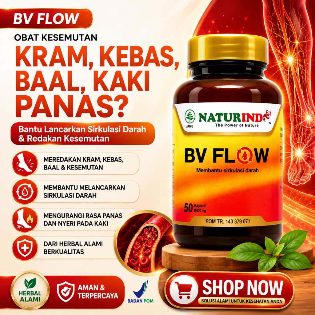 Obat Kesemutan Kebas Tangan Dan Kaki Ampuh Bv Flow Naturindo Herbal Pelancar Sirkulasi Darah Pembers